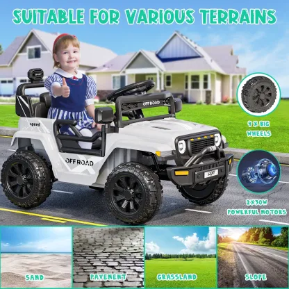 Funcid 12 Volt Ride on Truck, Ride on Toys for Toddlers with Remote Control
