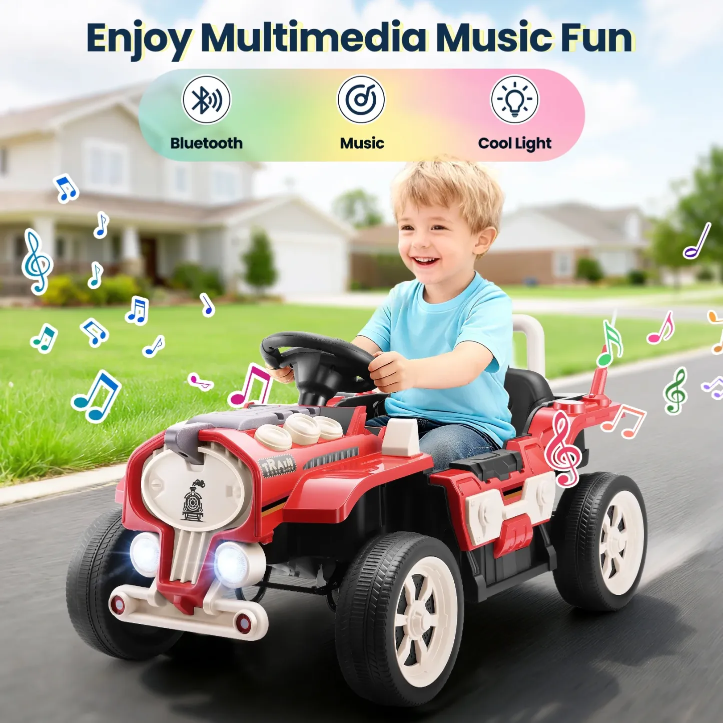 Funcid 24V Ride on Train for Toddlers with Remote Control, Ride on Toys for Kids Ages 2-6