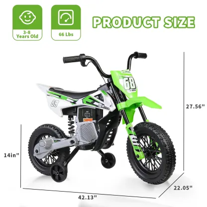 Funcid 12V Electric Dirt Bike with Twist Grip Throttle