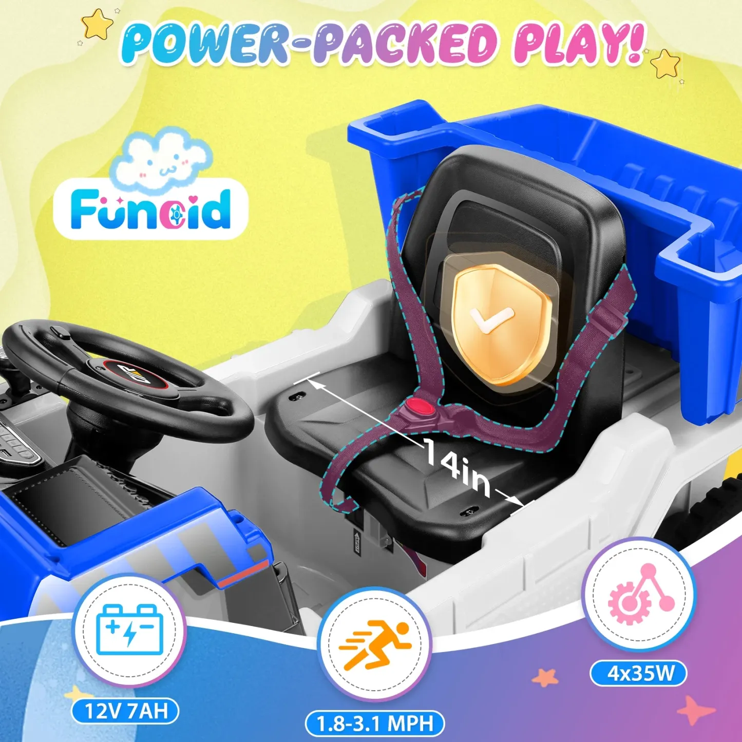 Funcid 12 Volt Ride on Dump Truck