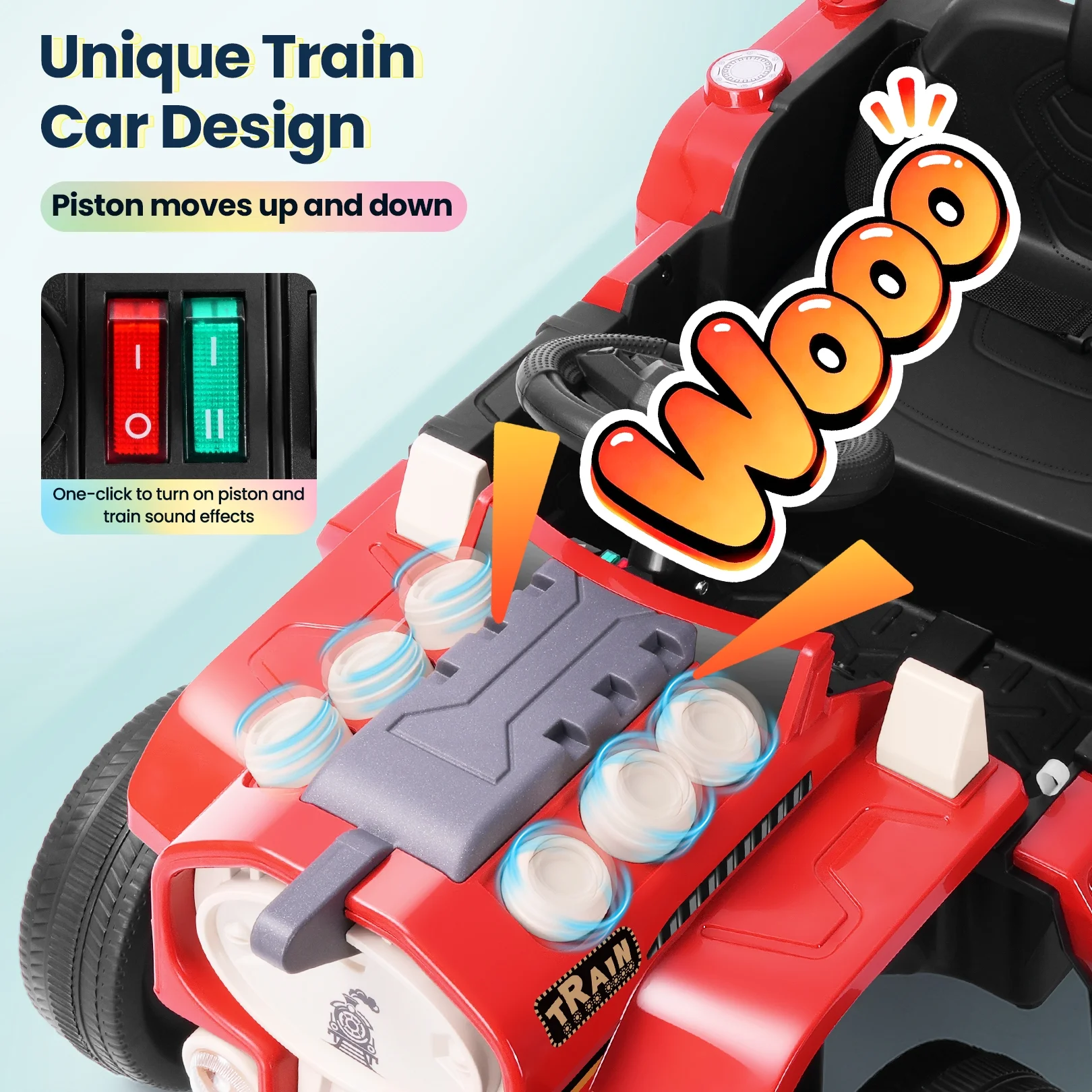 Funcid 24V Ride on Train for Toddlers with Remote Control, Ride on Toys for Kids Ages 2-6