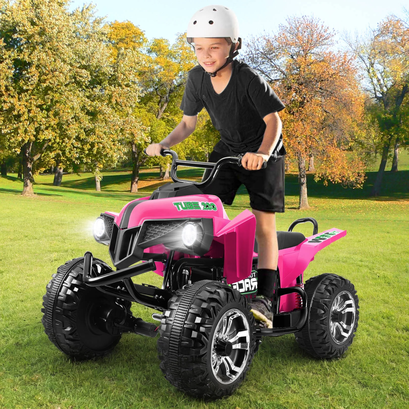 Funcid 24V 2-Seater Kids ATV, 4 Wheeler Electric Ride on Car with 400W Motors
