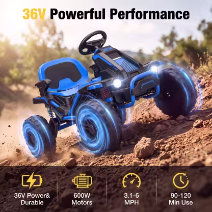 Funcid 36V Ride on Car for Kids, 4 Wheeler Electric Car with 600W Motors
