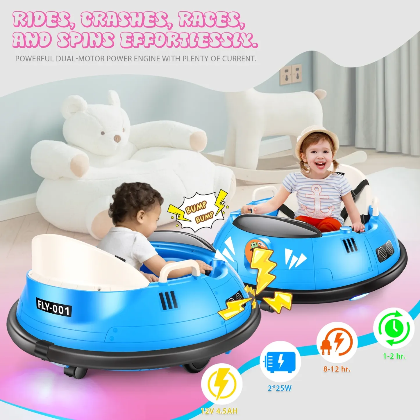 Funcid 12V Kids Bumper Car for Toddler