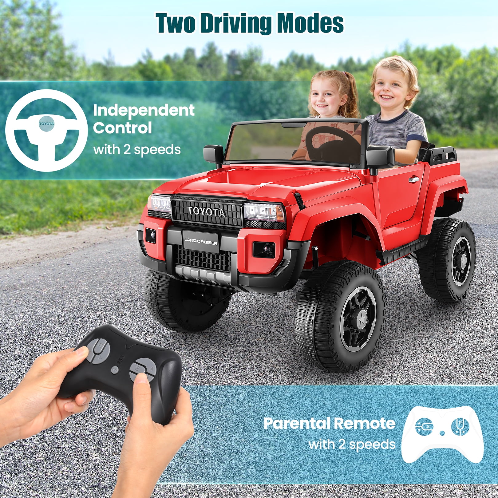 Funcid Licensed Toyota LC250,24V 2 Seater Ride on Cars