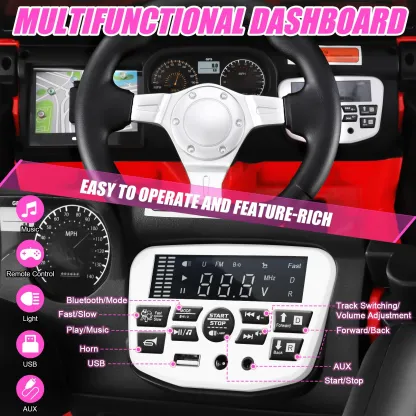 Funcid Ride on Toys 24 Volt, 2 Seater Ride on Cars with Remote Control