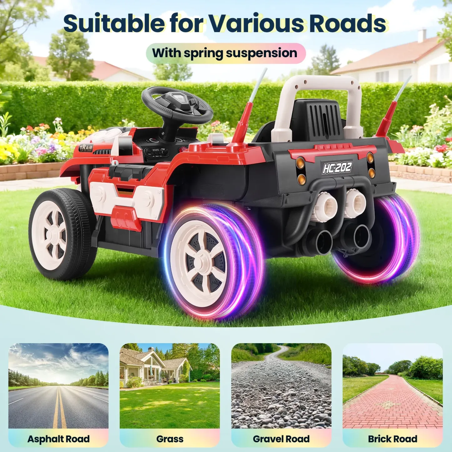 Funcid 24V Ride on Train for Toddlers with Remote Control, Ride on Toys for Kids Ages 2-6