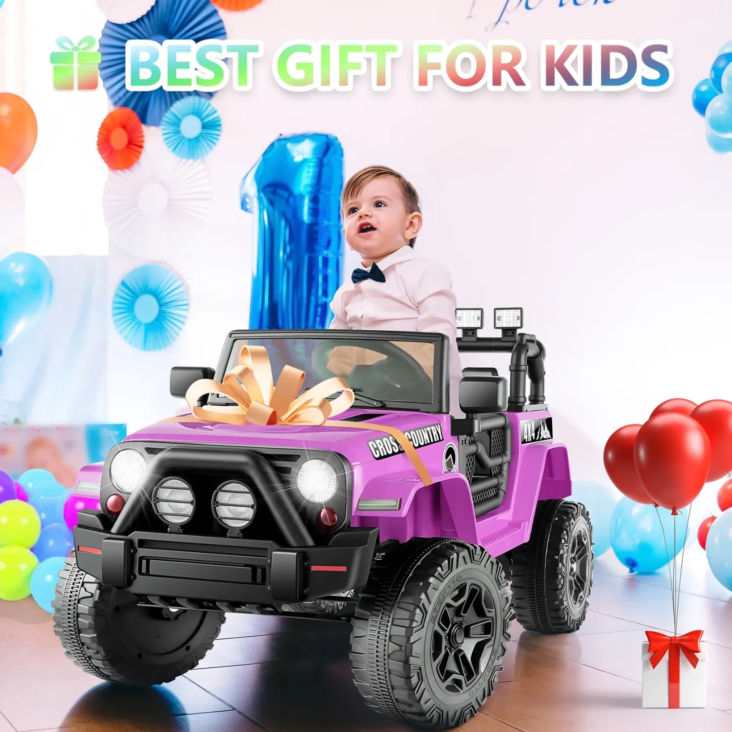 Funcid Ride on Truck Car, Kids 12V Electric Ride on Toys with Parent Remote Control