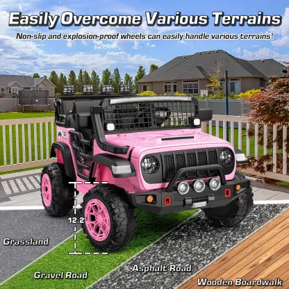 Funcid 24 Volt Ride on Toys, 2-Seater Electric Car for Kids