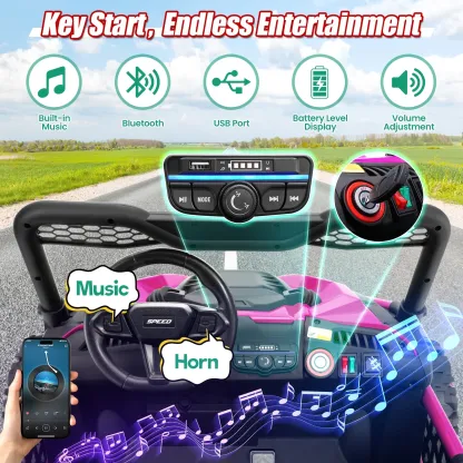 Funcid 24V Ride on Toys, 2-Seater Ride on cars with Remote Control