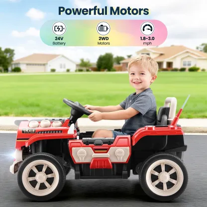 Funcid 24V Ride on Train for Toddlers with Remote Control, Ride on Toys for Kids Ages 2-6