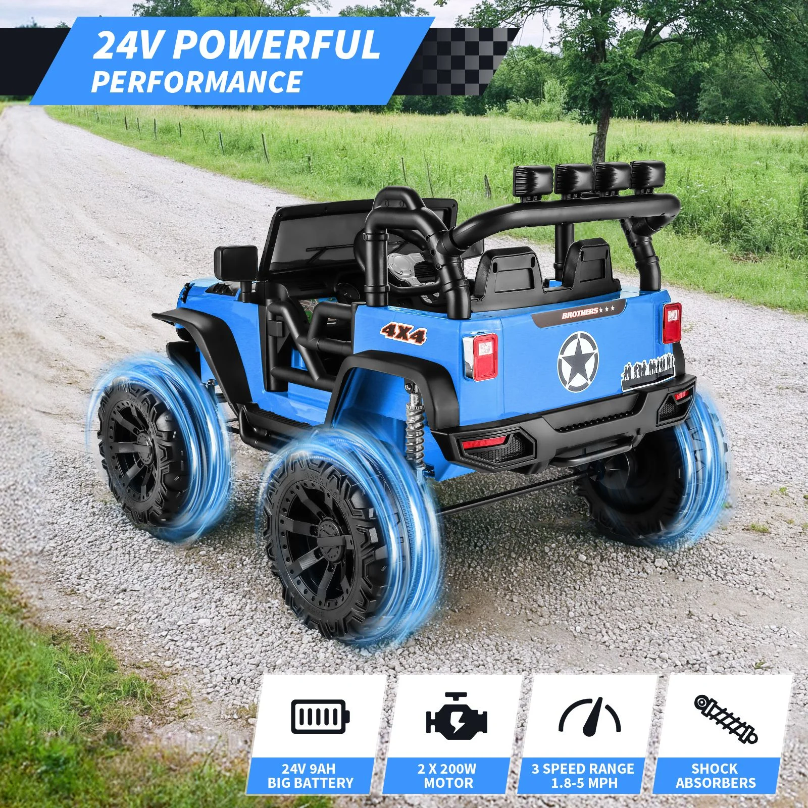 Funcid 24V 2-Seater Kids Ride on Car Truck