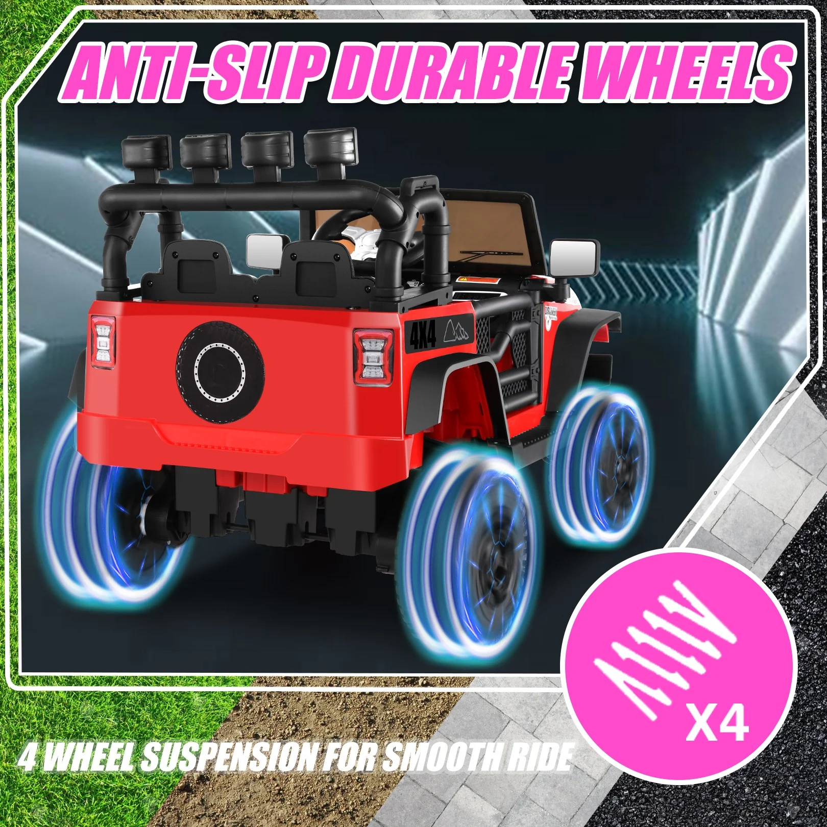 Funcid Ride on Toys 24 Volt, 2 Seater Ride on Cars with Remote Control