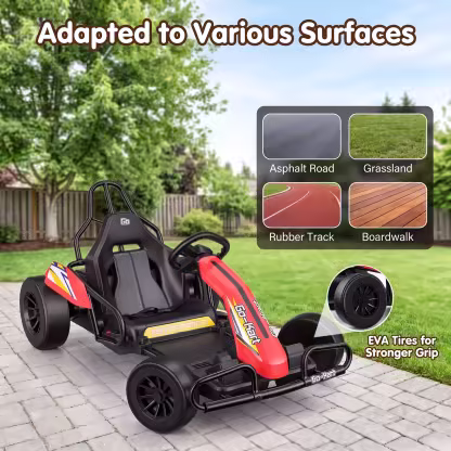 Funcid 24V 10Ah Big Battery Go Kart for Kids Age 6-12