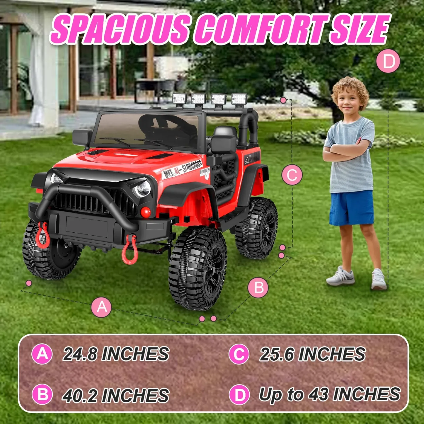 Funcid Ride on Toys 24 Volt, 2 Seater Ride on Cars with Remote Control