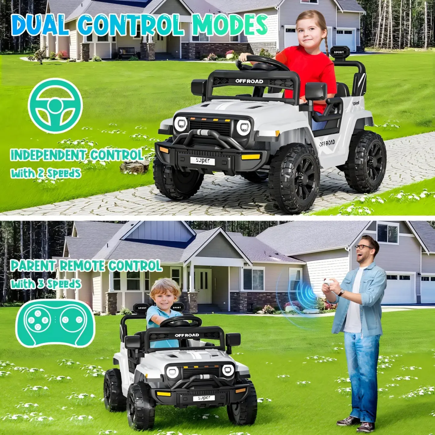 Funcid 12 Volt Ride on Truck, Ride on Toys for Toddlers with Remote Control