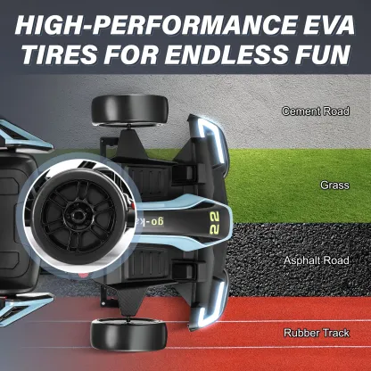 Funcid 24V 7AH Go Kart for Kids, 300W Powered Ride on Toys for 6+