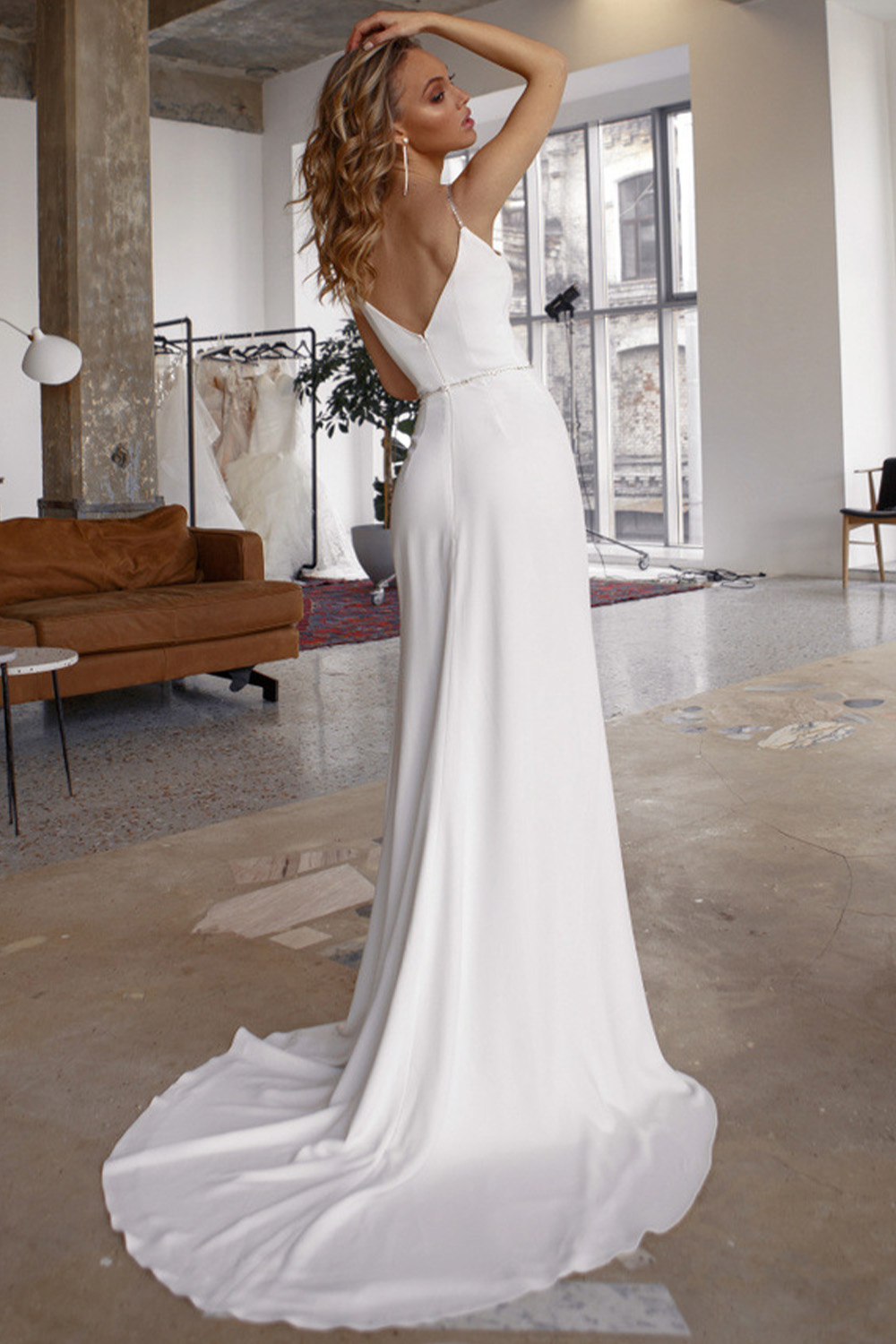 Party White See-through Sequin Split Cami Maxi Dress