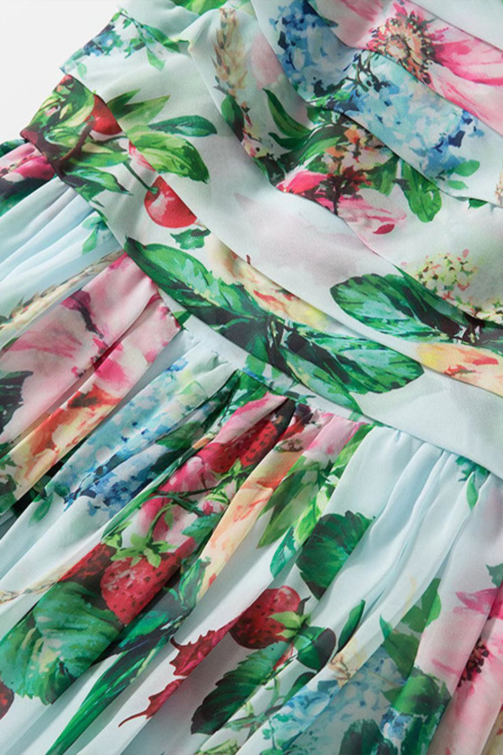 Holiday Green Floral Print Fold Sleeveless Maxi Dress