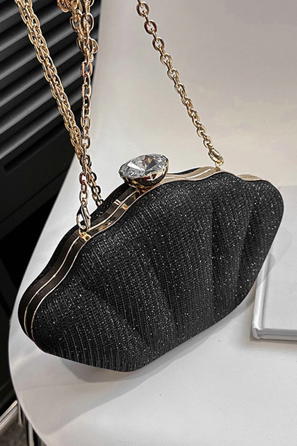 Party Silver Shell Shaped Chain Shoulder Bag
