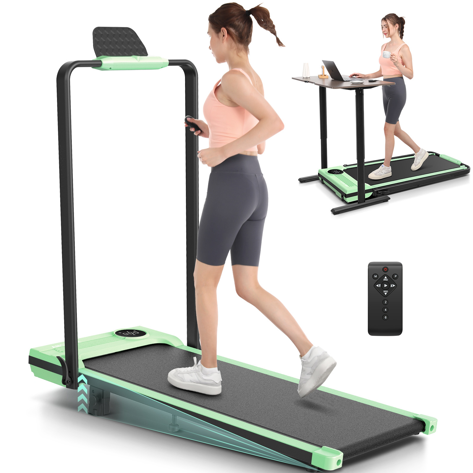 4-in-1 Folding Treadmill with Adjustable Incline & Handle Bar – SpaceSaver Design