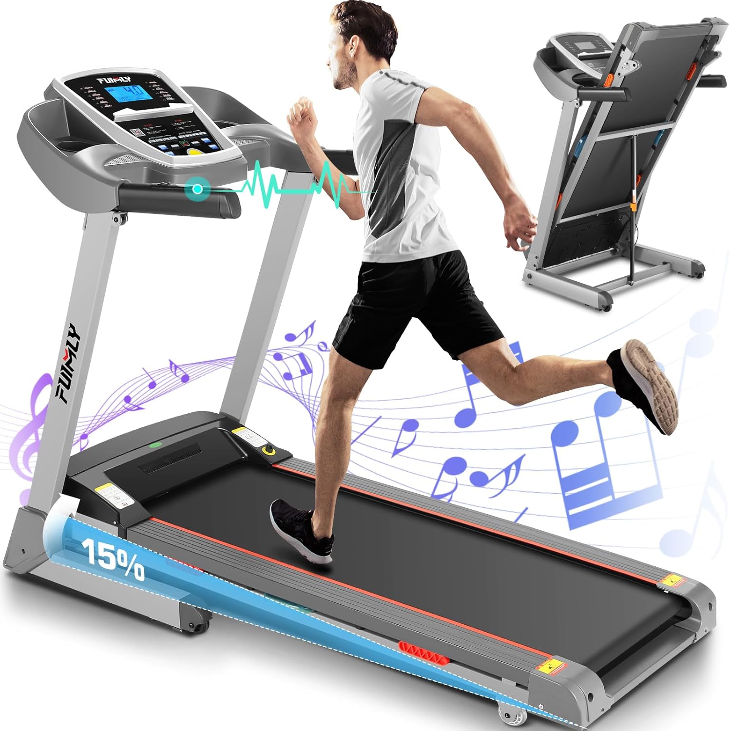 FUNMILY Treadmill with Auto Incline