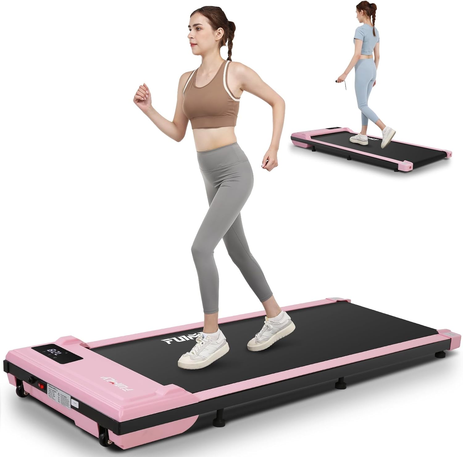 FUNMILY 2.5HP Quiet Portable Electric Treadmills for Home 300 lbs Weight Capacity