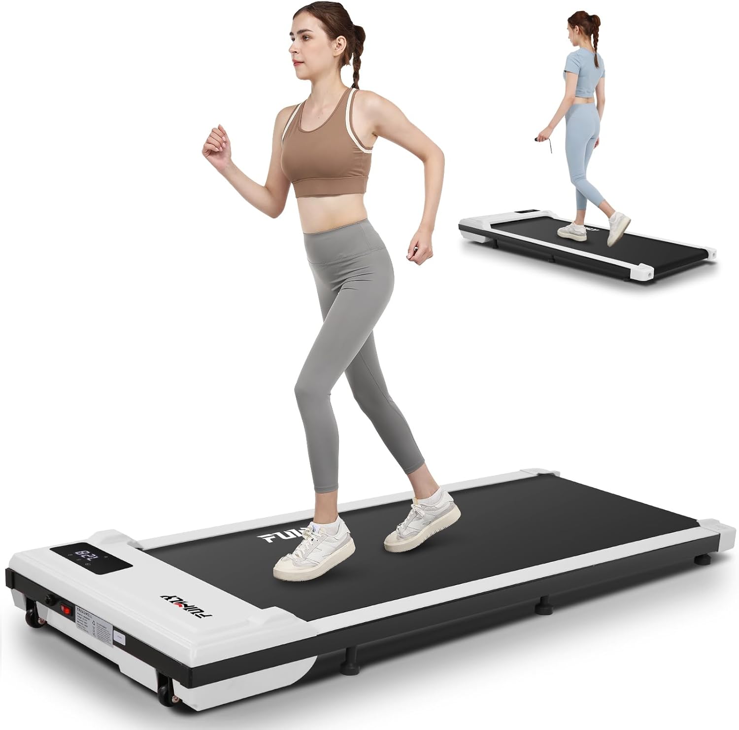 FUNMILY 2.5HP Quiet Portable Electric Treadmills for Home 300 lbs Weight Capacity