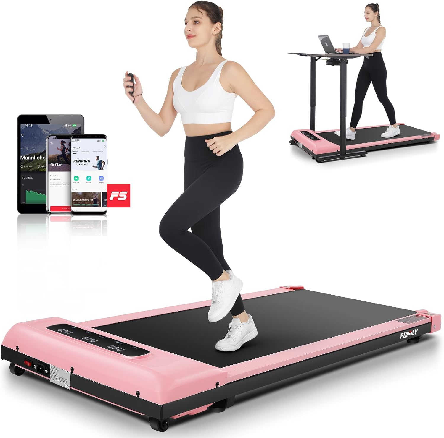 Walking Pad Treadmill, Funmily 2.5hp Under Desk Treadmill for Home/Office