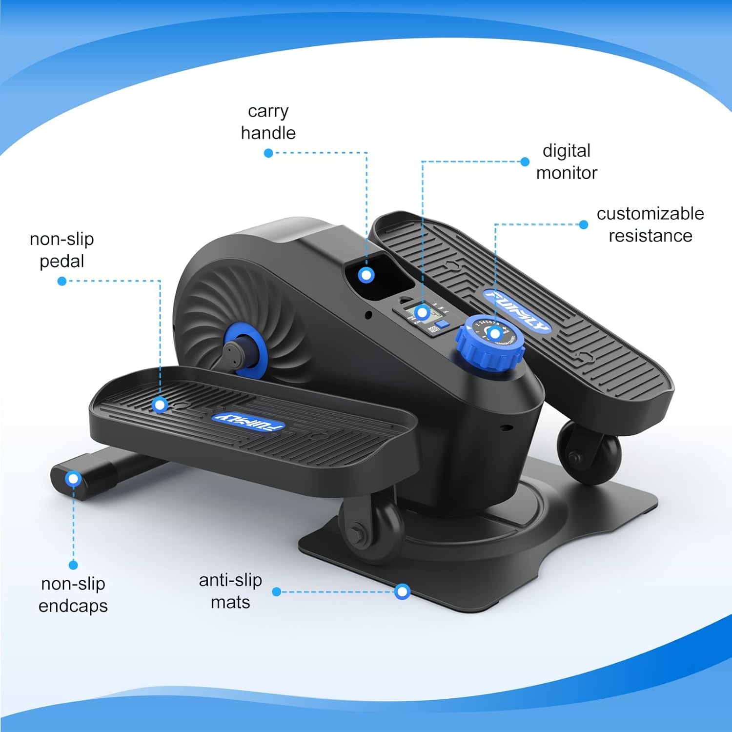 FUNMILY Under Desk Elliptical, Under Desk Bike Pedal Exerciser