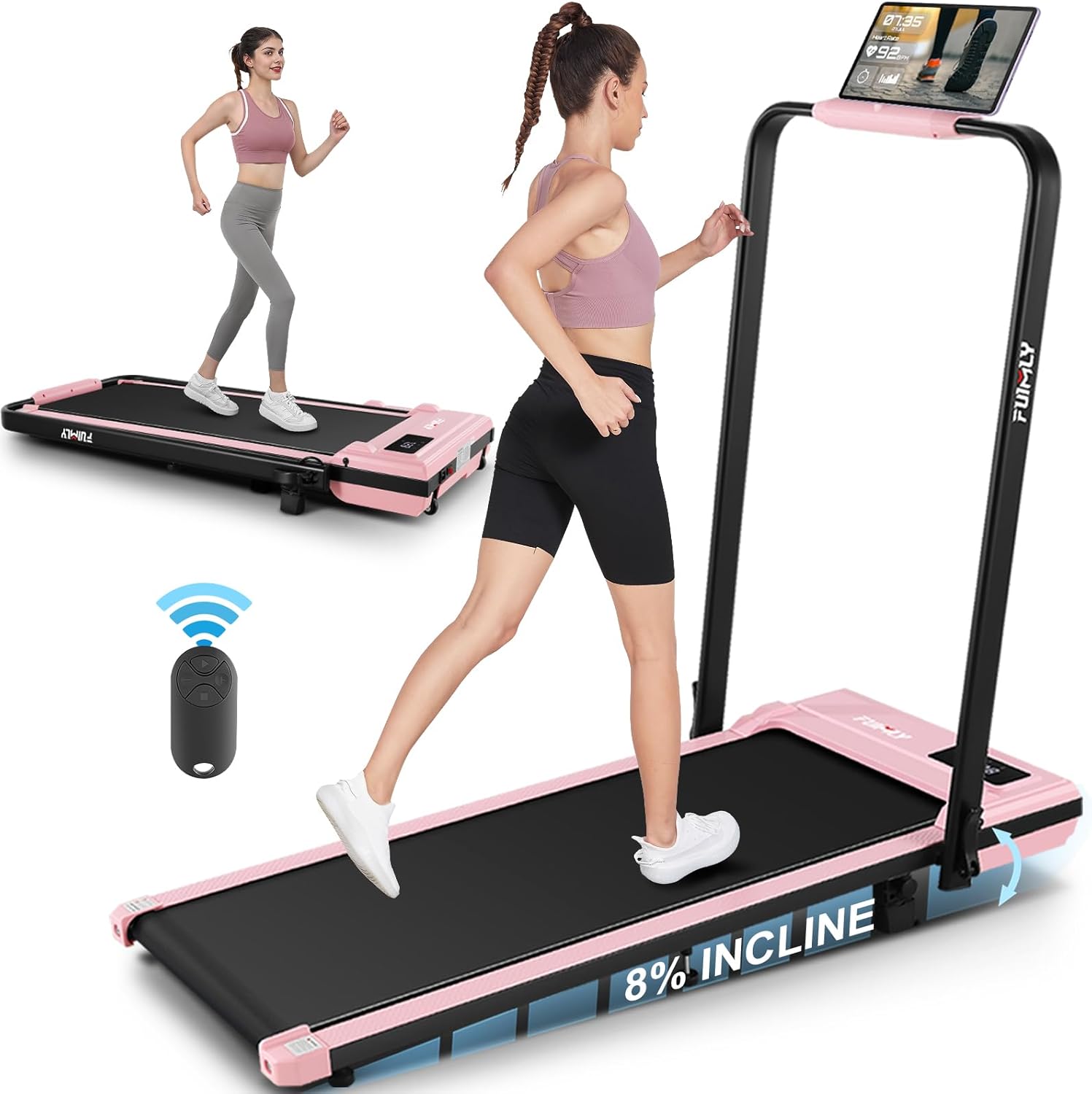 FUNMILY Incline Under Desk Treadmill,4 in 1 Walking Pad Treadmill for Home-Funmily
