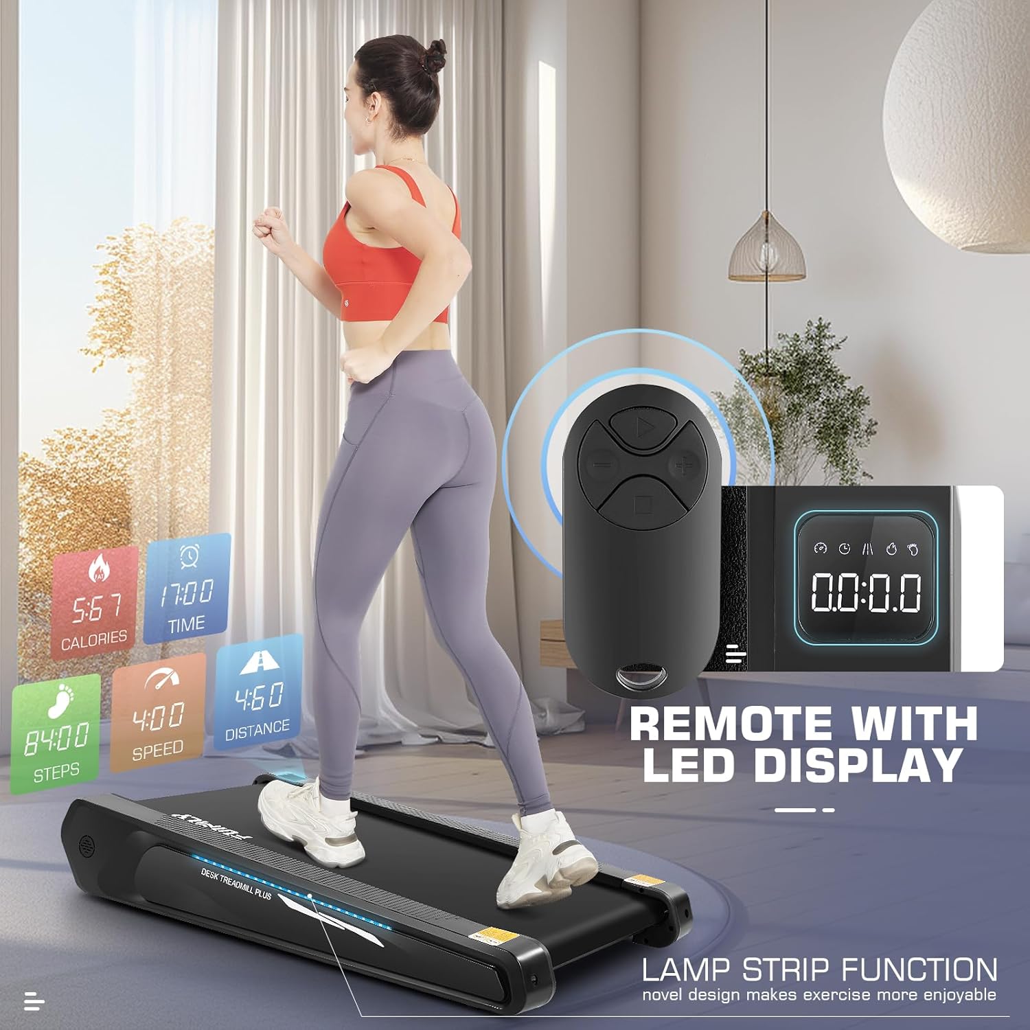 FUNMILY Walking Pad Treadmill with 5% Incline