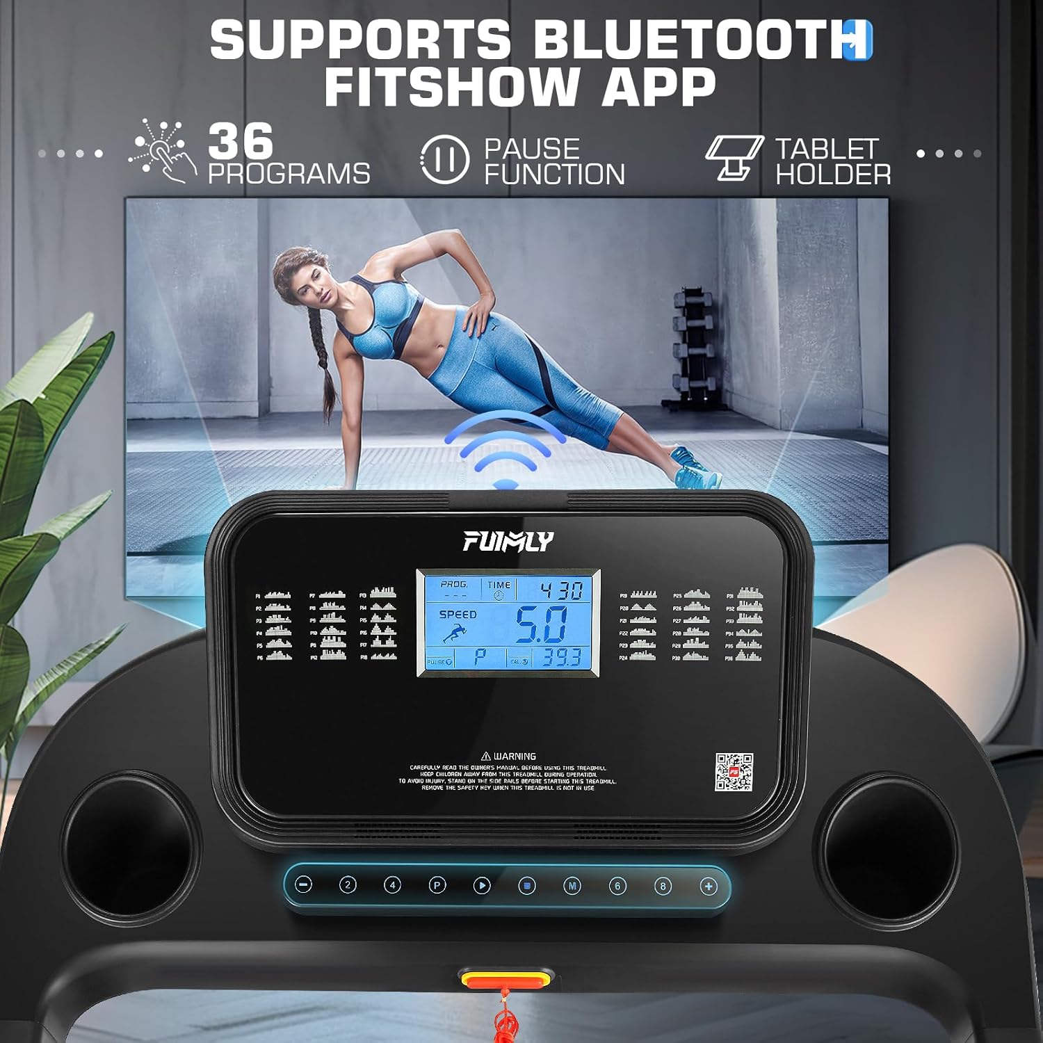 Treadmills for Home with Incline Heavy Duty 3.25HP Folding Treadmill