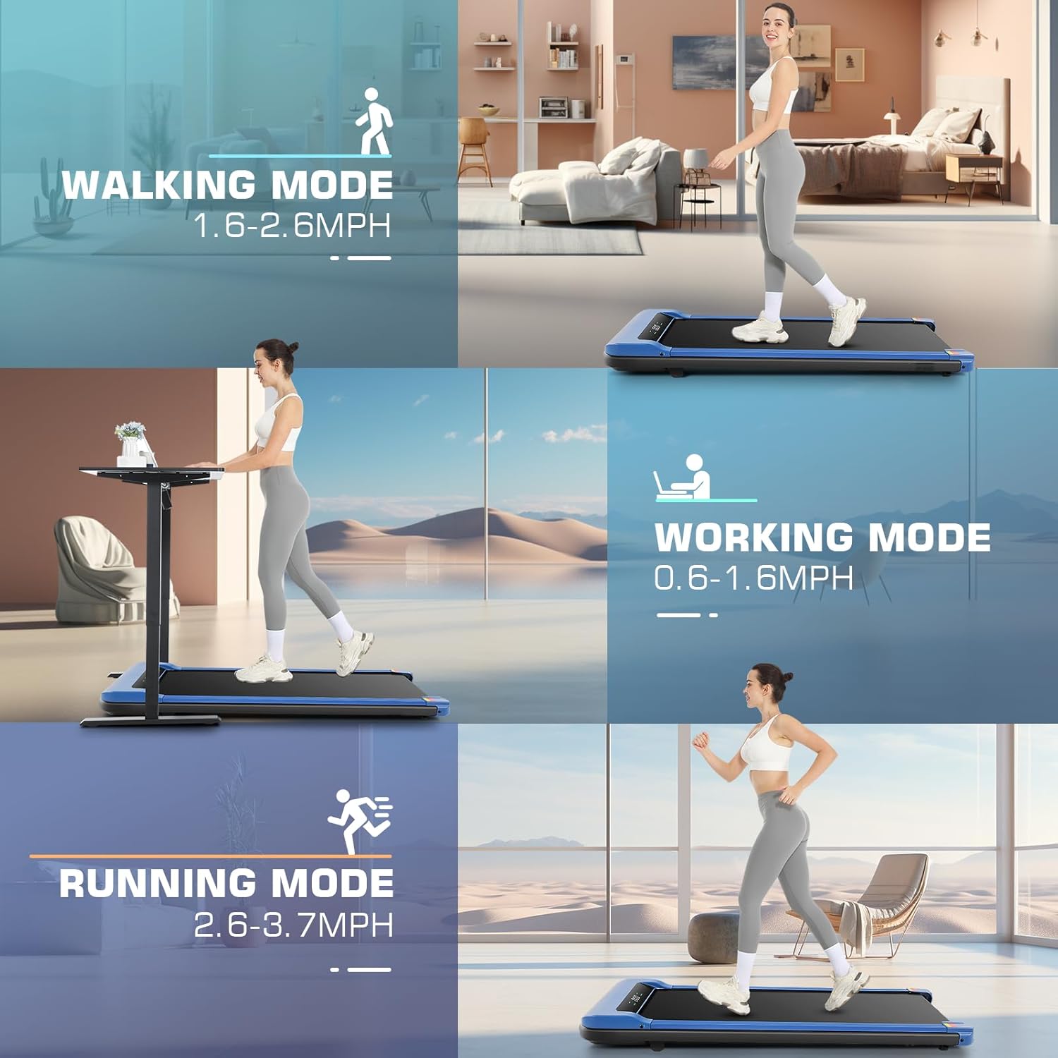 ANCHEER Walking Pad, Max 300 Lbs Capacity