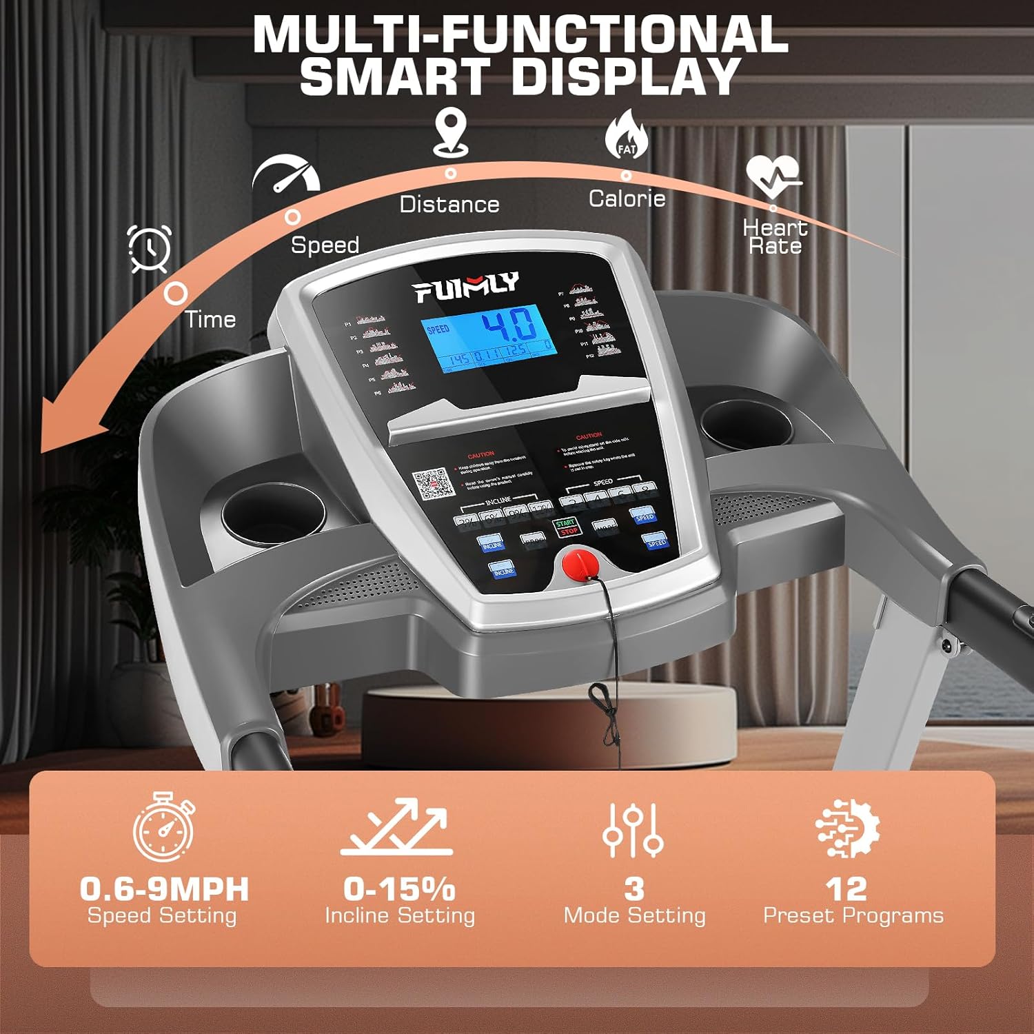 FUNMILY Treadmill with Auto Incline