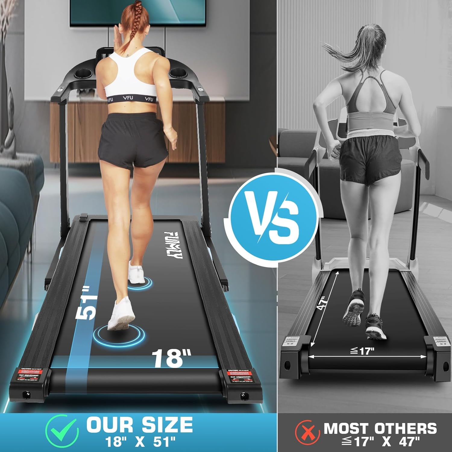 Treadmills for Home with Incline Heavy Duty 3.25HP Folding Treadmill