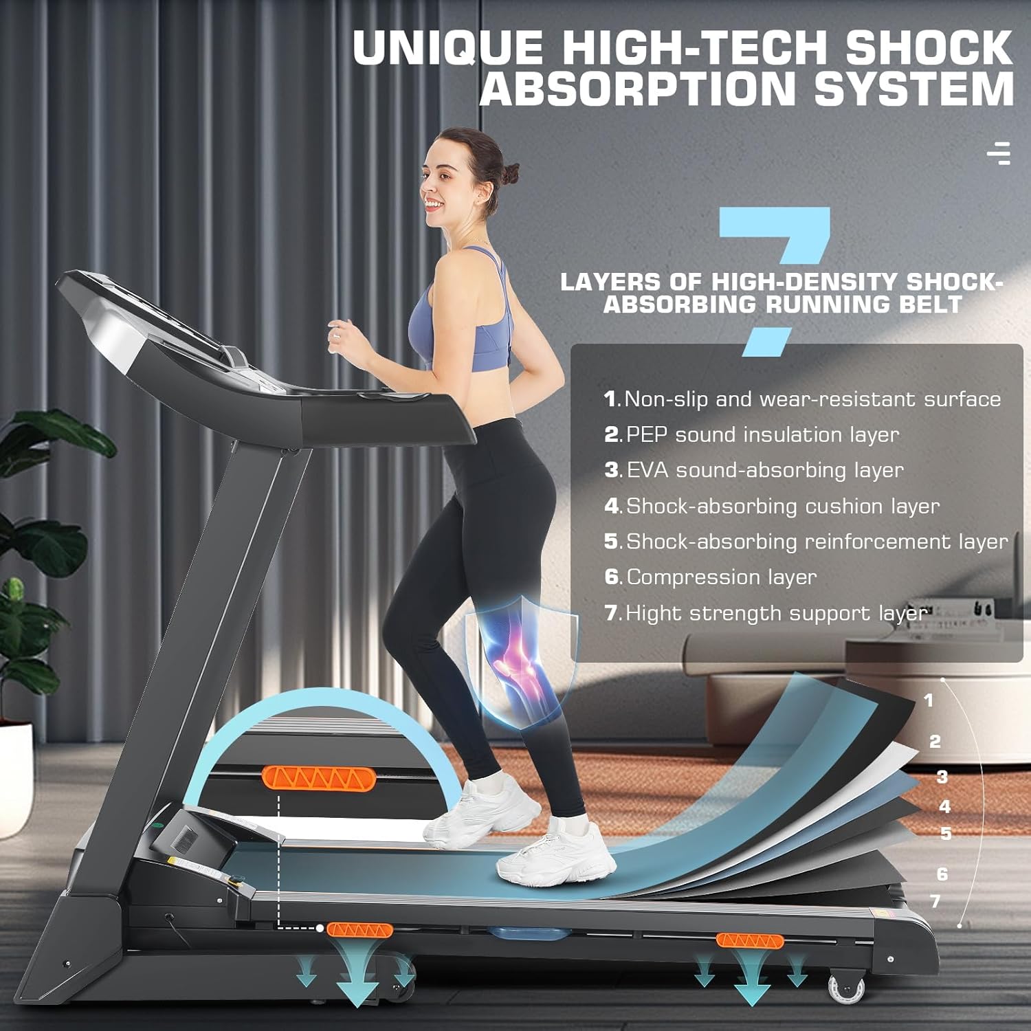 FUNMILY 3.25HP Heavy Duty Treadmill for Home