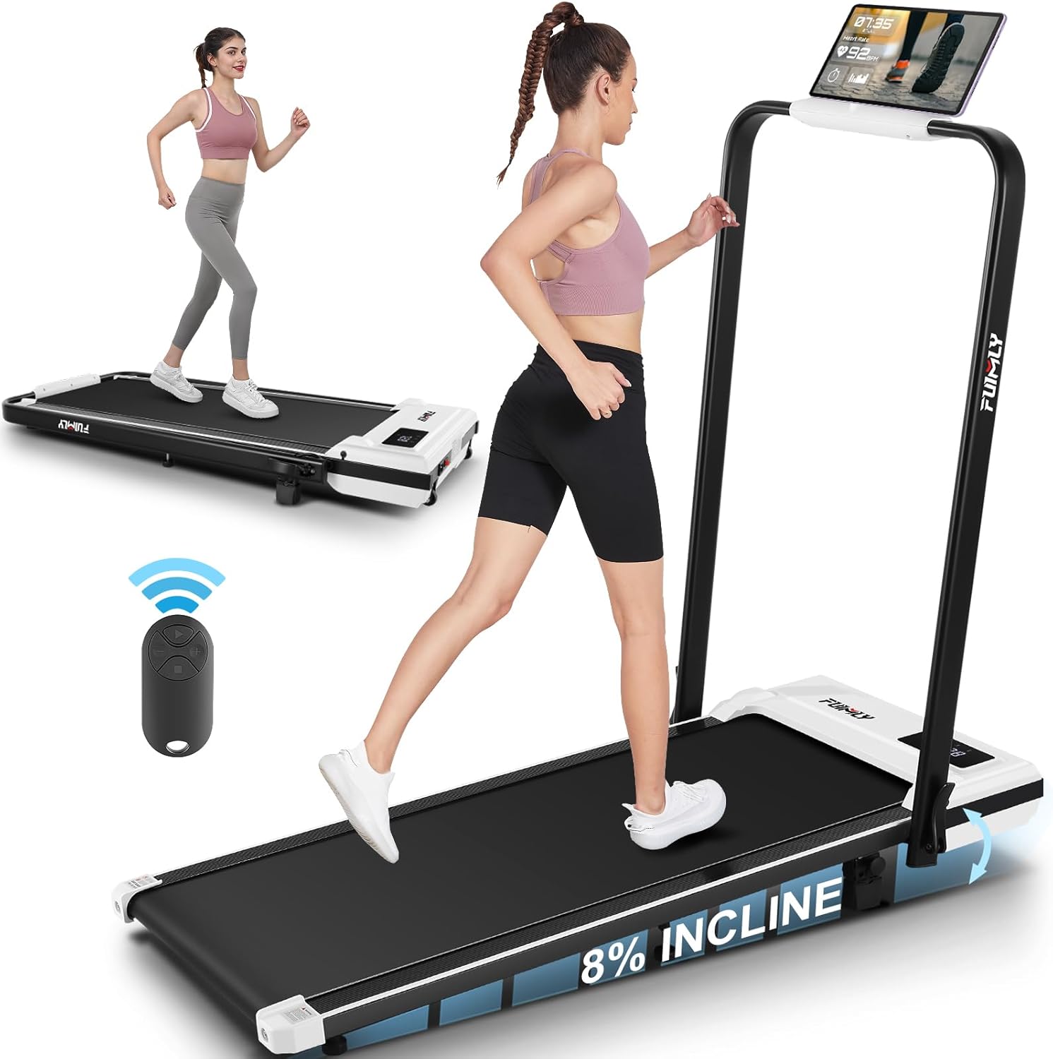 FUNMILY Incline Under Desk Treadmill,4 in 1 Walking Pad Treadmill for Home-Funmily