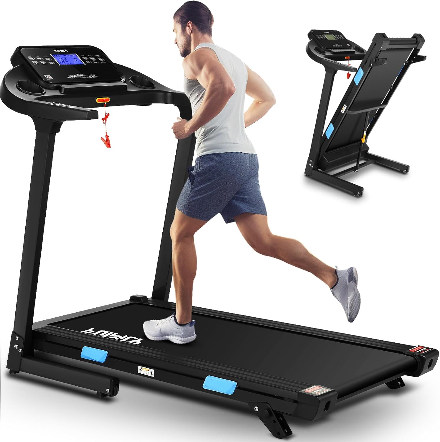 Treadmills for Home with Incline Heavy Duty 3.25HP Folding Treadmill