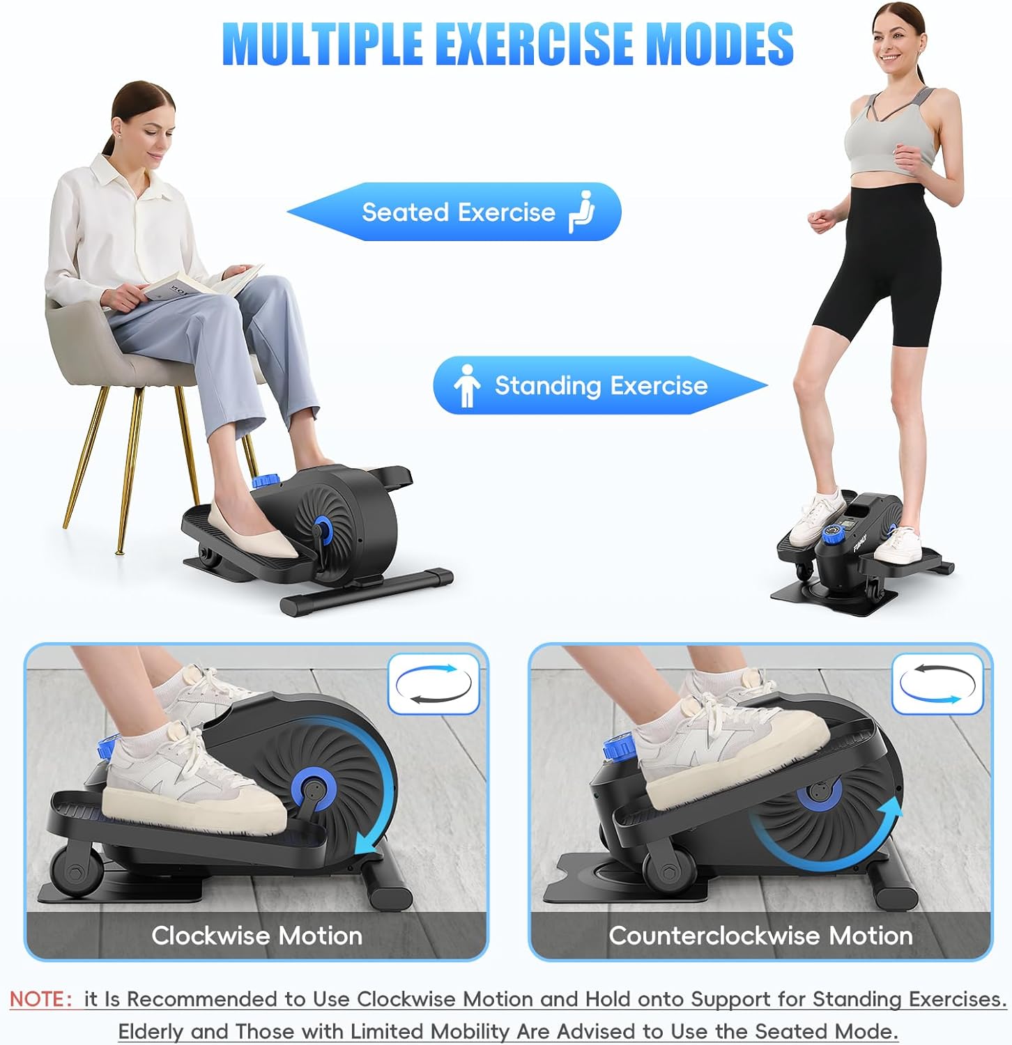 FUNMILY Under Desk Elliptical, Under Desk Bike Pedal Exerciser