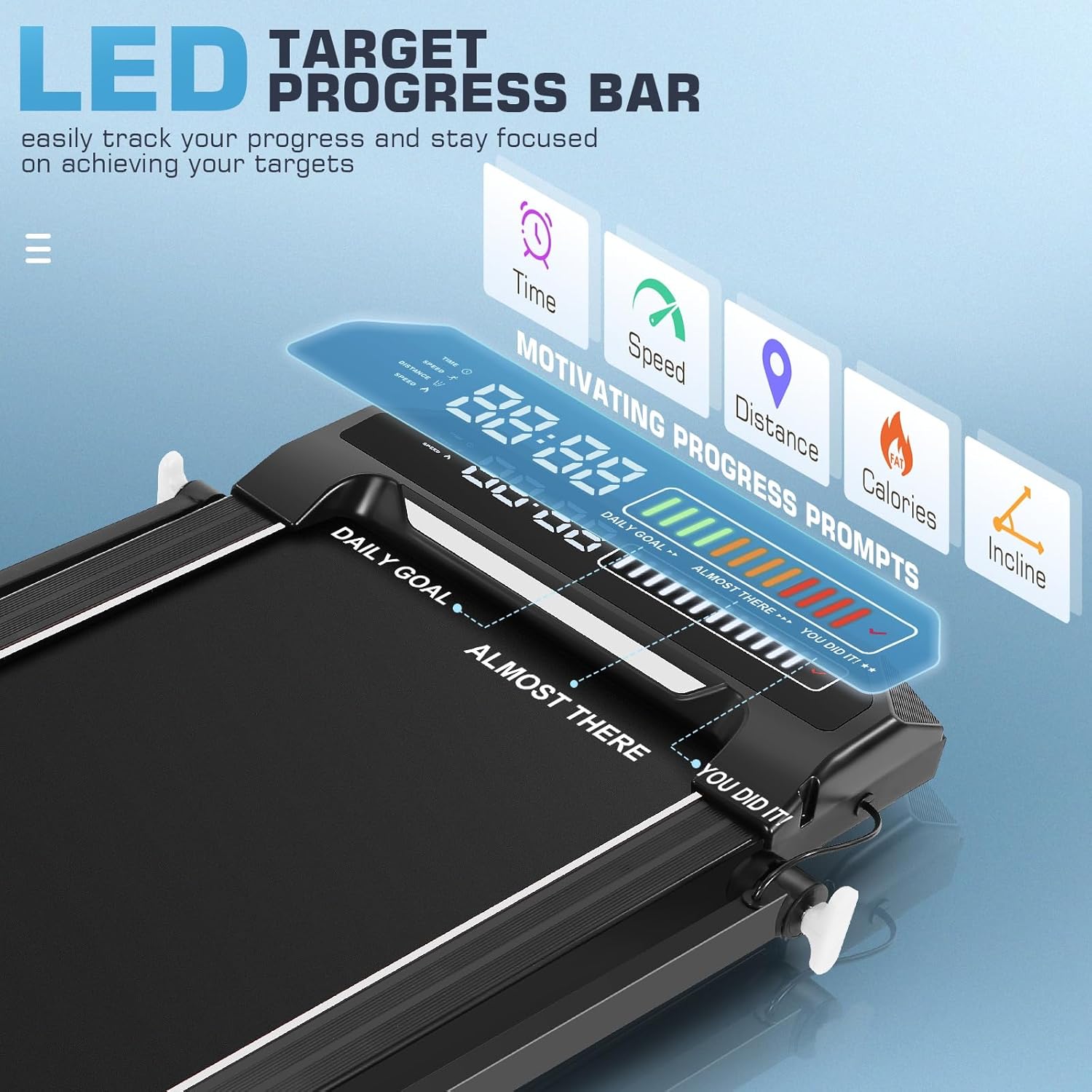 FUNMILY Walking Pad Treadmill with Incline and Handle Bar Adjustable