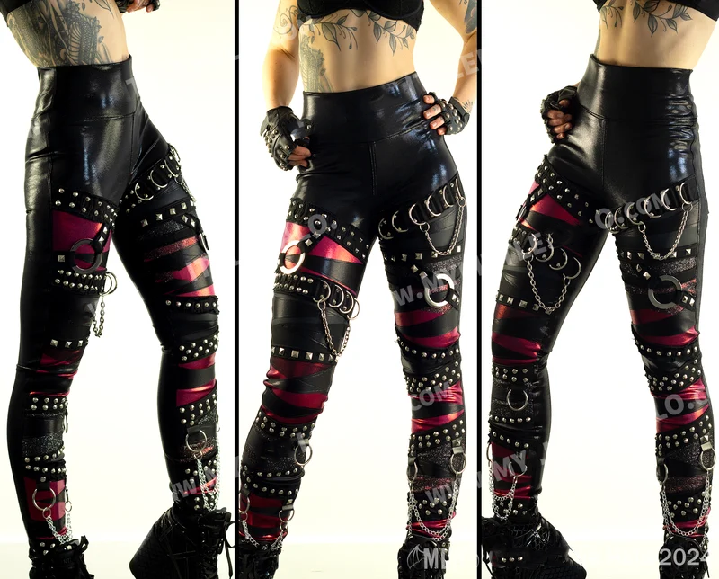 RED/BLACK LACE UP O-RING FLARES