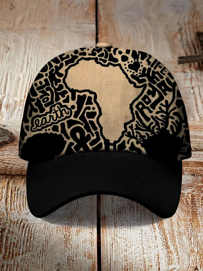 Men's Black Pride African Print Hats-Styleame