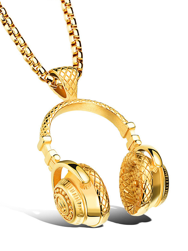 Men's Hip Hop Headphones Pendant Fashion Necklace-Styleame
