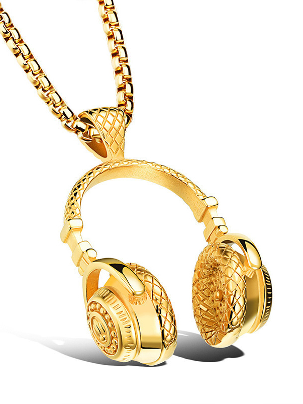 Men's Hip Hop Headphones Pendant Fashion Necklace-Styleame