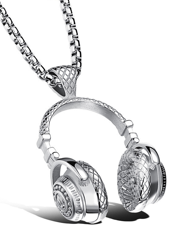 Men's Hip Hop Headphones Pendant Fashion Necklace-Styleame