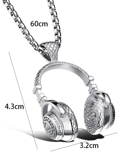 Men's Hip Hop Headphones Pendant Fashion Necklace-Styleame