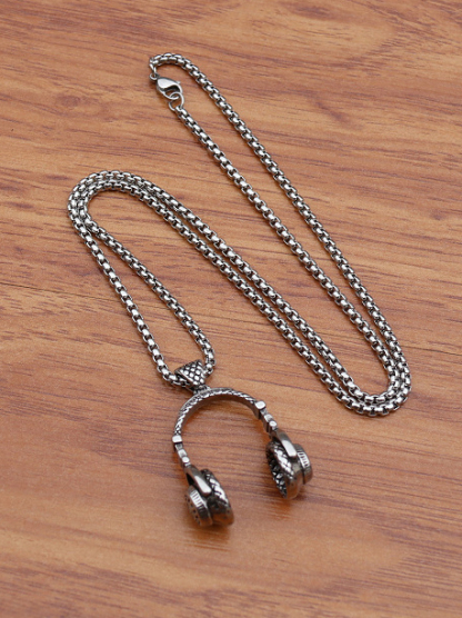 Men's Hip Hop Headphones Pendant Fashion Necklace-Styleame
