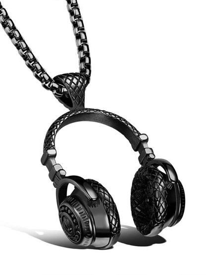 Men's Hip Hop Headphones Pendant Fashion Necklace-Styleame
