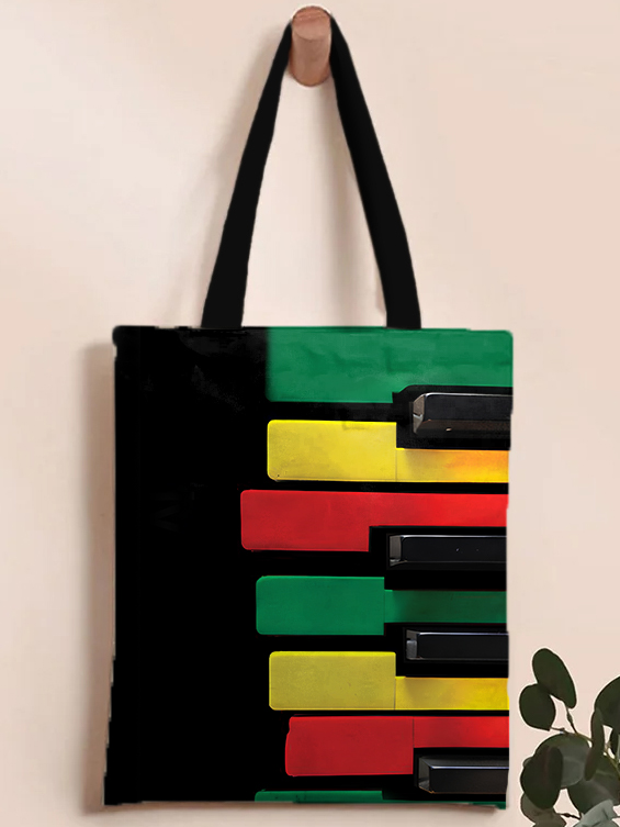 Men's Colorful Piano Keys Art Print Tote Shoulder Bag-Styleame